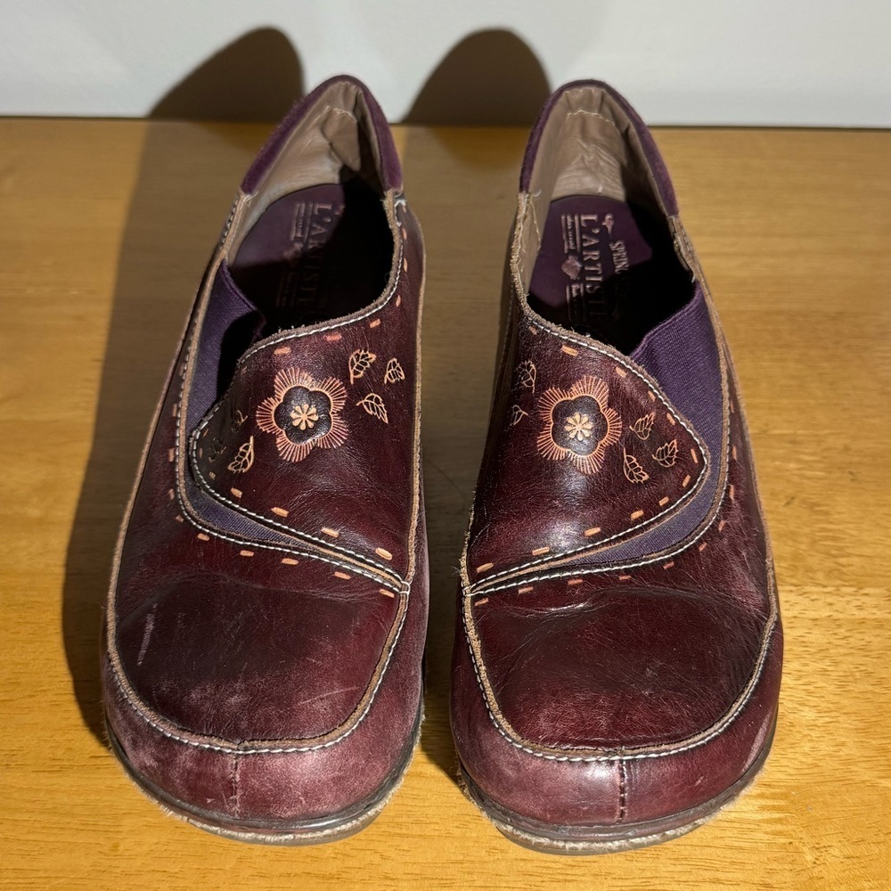 L’artiste Spring step Clogs Slip on Shoes flower design size 39